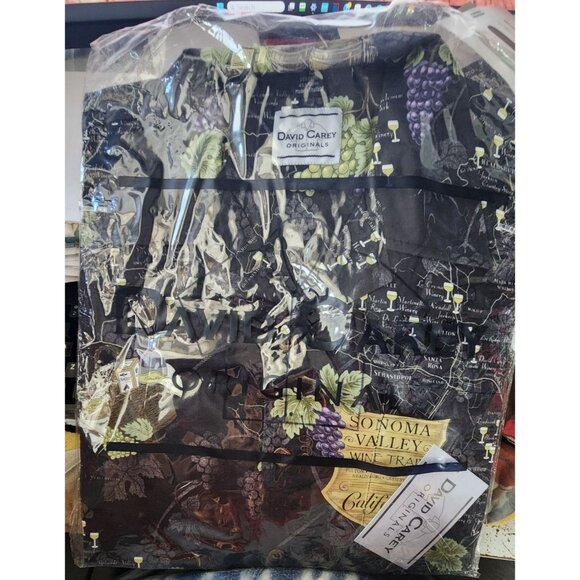 David Carey Size L Vintage Sonoma Valley Winery Map Print Button-Up Shirt 100% C - Picture 6 of 7